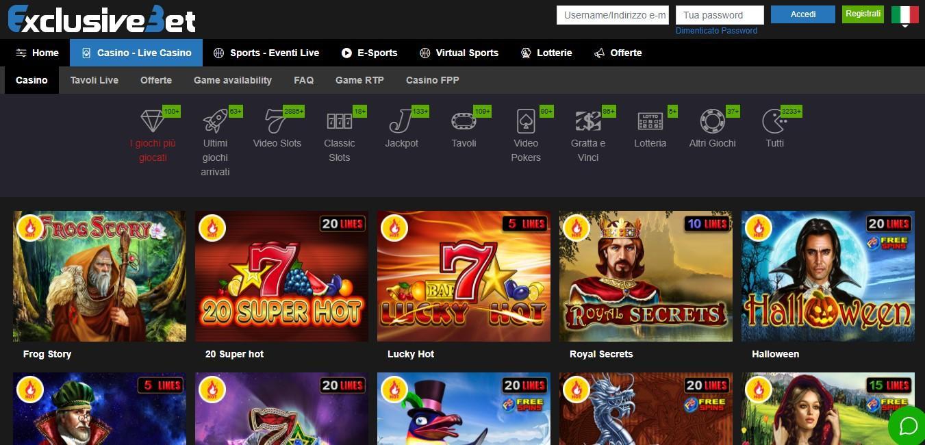 exclusivebet casino online