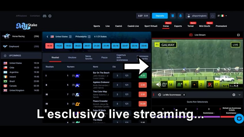 Scommesse live streaming ippica_Mystake