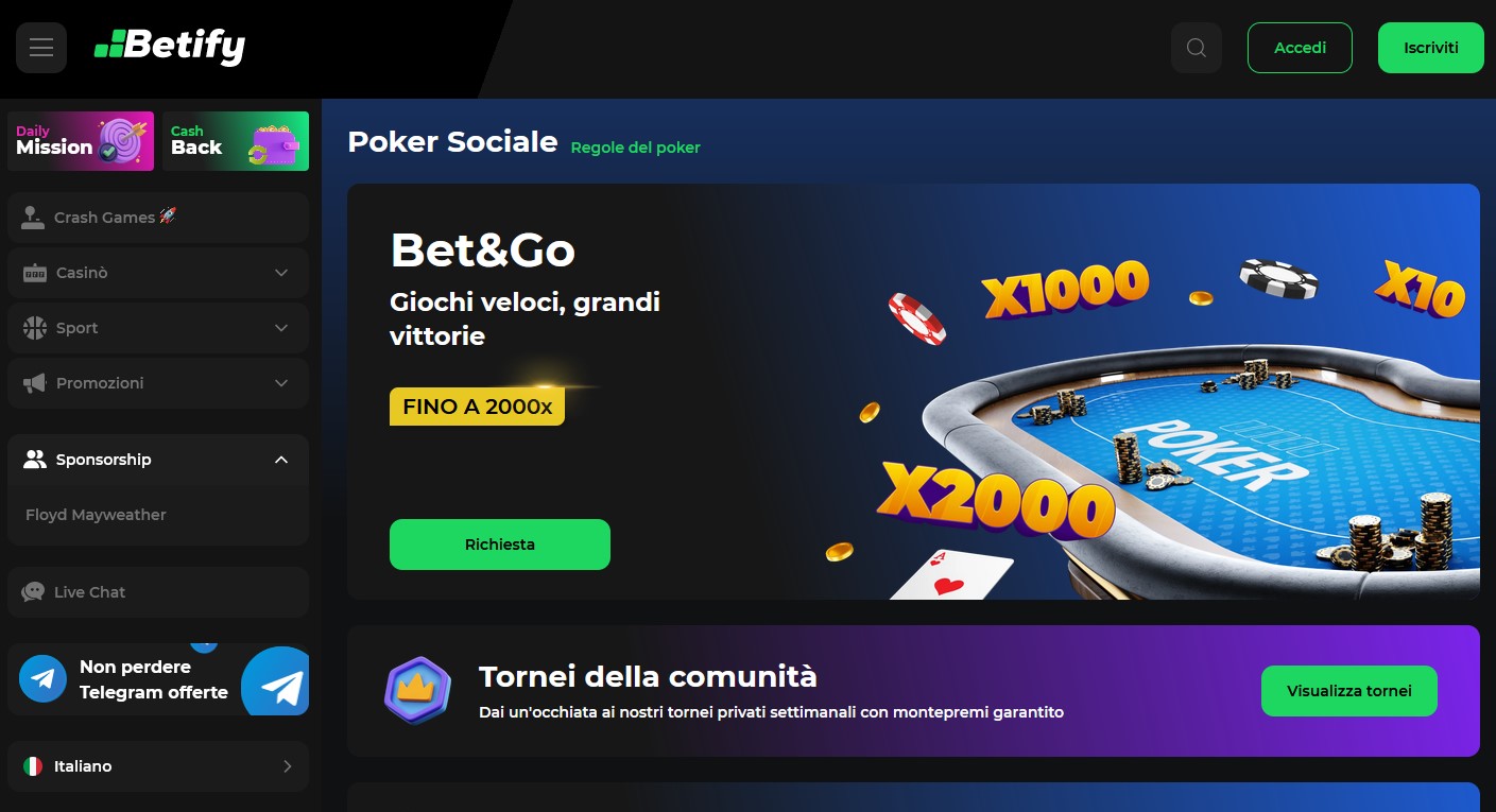 Betify Social Poker Italia