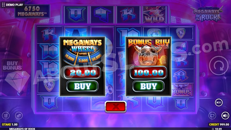 slot Megaways of Rock - Acquisto bonus