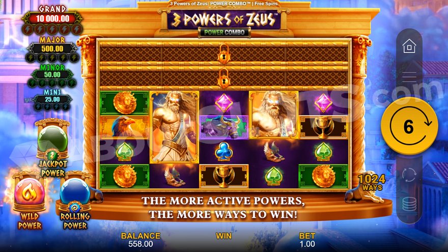 slot 3 Powers of Zeus Power Combo - Wild Power Free Spins